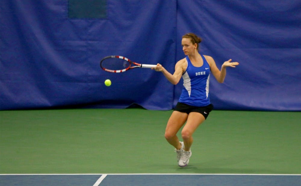 Junior Chalena Scholl has stepped up for the Blue Devils at the number three singles spot of late, opening her dual-match season with seven of her first eight contests.