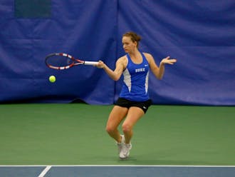 Junior Chalena Scholl has stepped up for the Blue Devils at the number three singles spot of late, opening her dual-match season with seven of her first eight contests.