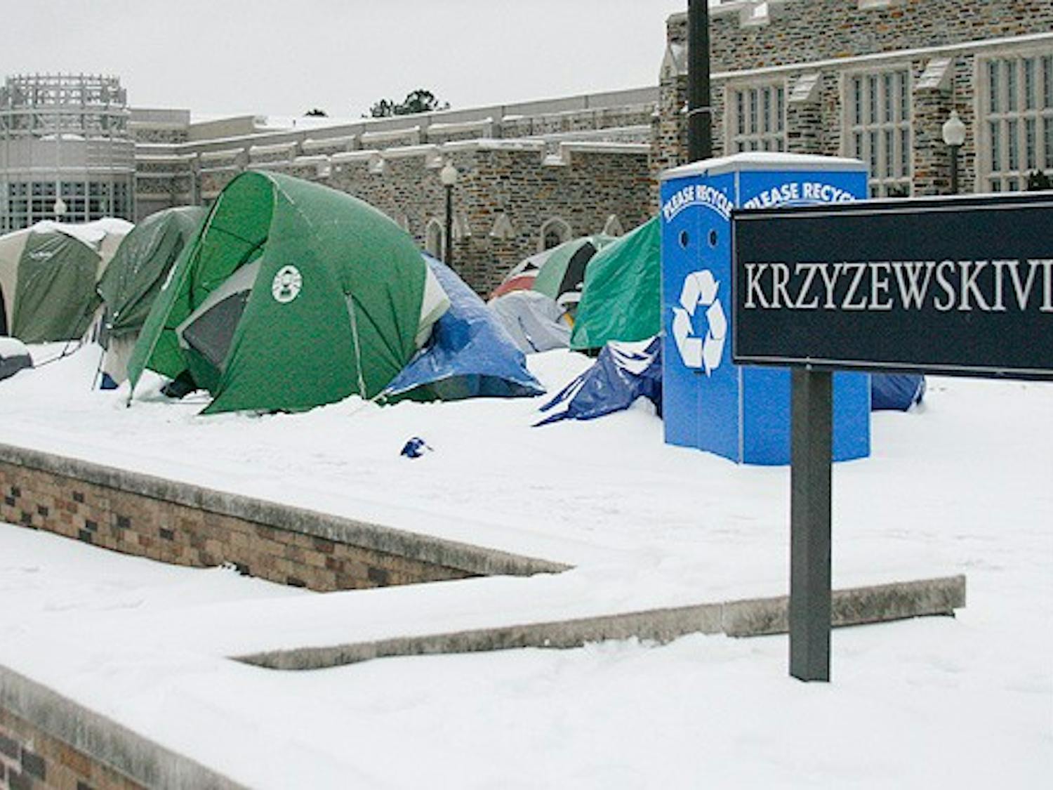 Some students said the social aspect of Krzyzewskiville this year was lacking after a snowstorm forced cancellations of several kickoff events, but added that tenting seemed easier this year compared to the past.