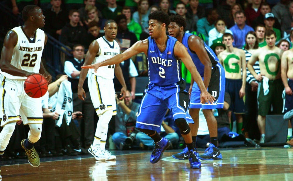 The Blue Devils dropped their second contest in South Bend, Ind., in two years Wednesday night.