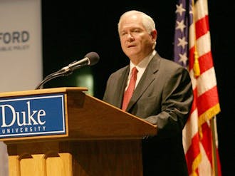 U.S. Secretary of Defense Robert Gates spoke in Page Auditorium Wednesday about a growing sense of separation between most American citizens and military service.