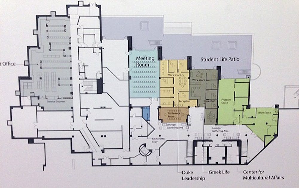 This blueprint outlines changes to the Bryan Center, the first major renovations since the center was built in 1982. These renovations are expected to be completed by Fall 2013.
