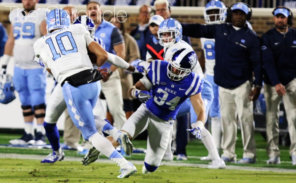 <p>Ben Humphreys and the Blue Devil defense shut down North Carolina in the second half but could not find a way to stop Pittsburgh last weekend.</p>