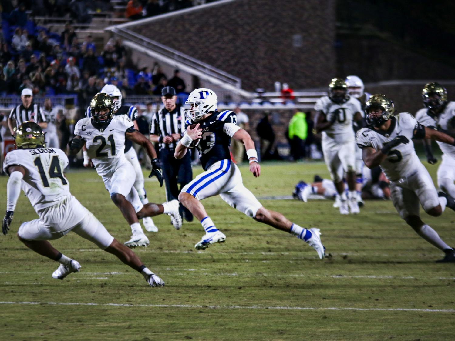 Riley Leonard engineered a game-winning drive for Duke late against Wake Forest.