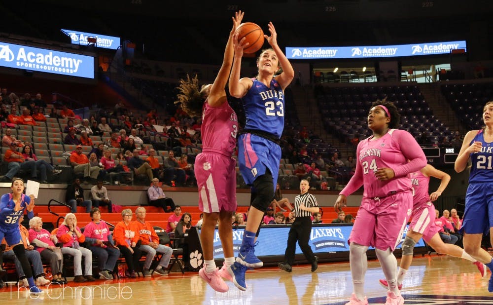 Rebecca Greenwell has grabbed at least eight rebounds in each of Duke’s last six games.