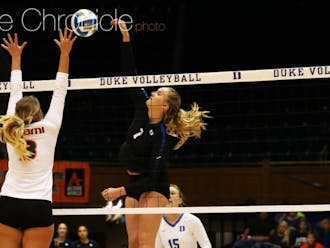 Sophomore middle blocker Leah Meyer had another strong game Saturday but the Blue Devils suffered their second straight loss.&nbsp;