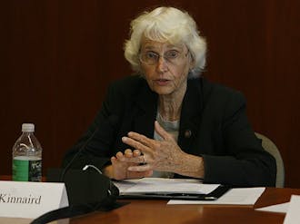 Sen. Ellie Kinnaird, D-N.C., who supports marriage equality for all citizens, speaks as part of a panel discussion Monday.