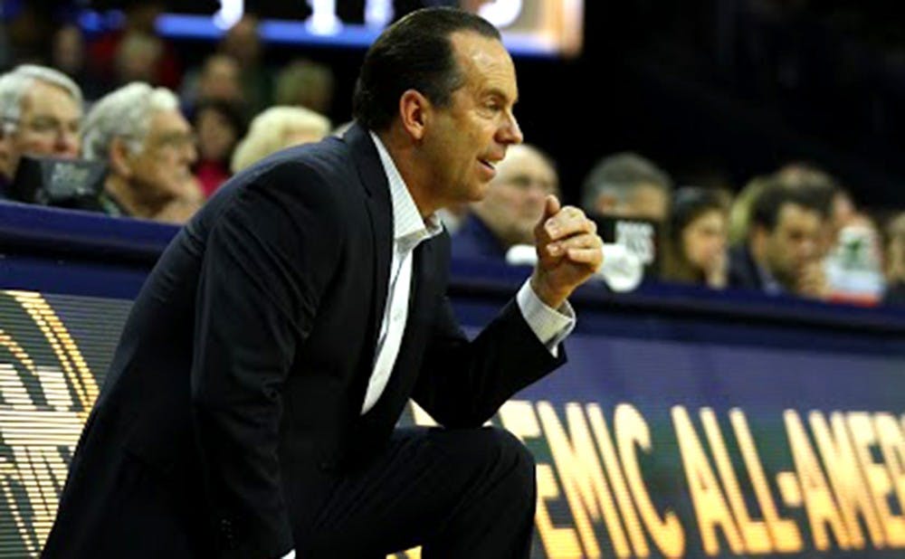 Former Duke assistant coach and current Notre Dame head coach Mike Brey has the Fighting Irish sitting at second in the ACC and No. 8 in the nation.