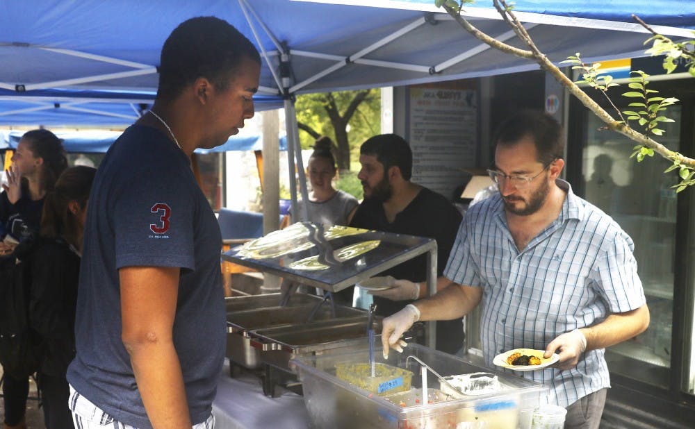 <p>Geer Street Garden served students tacos in the first Taste of West Union event on the BC Plaza Tuesday afternoon.</p>