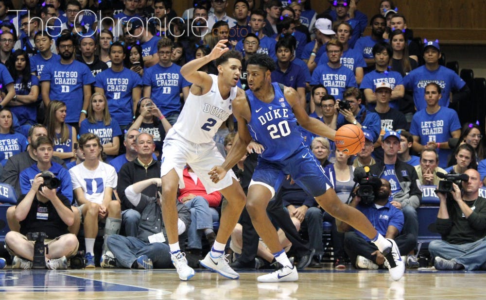 Sophomore Chase Jeter and freshman Marques Bolden battled each other in the post for most of Saturday evening.&nbsp;