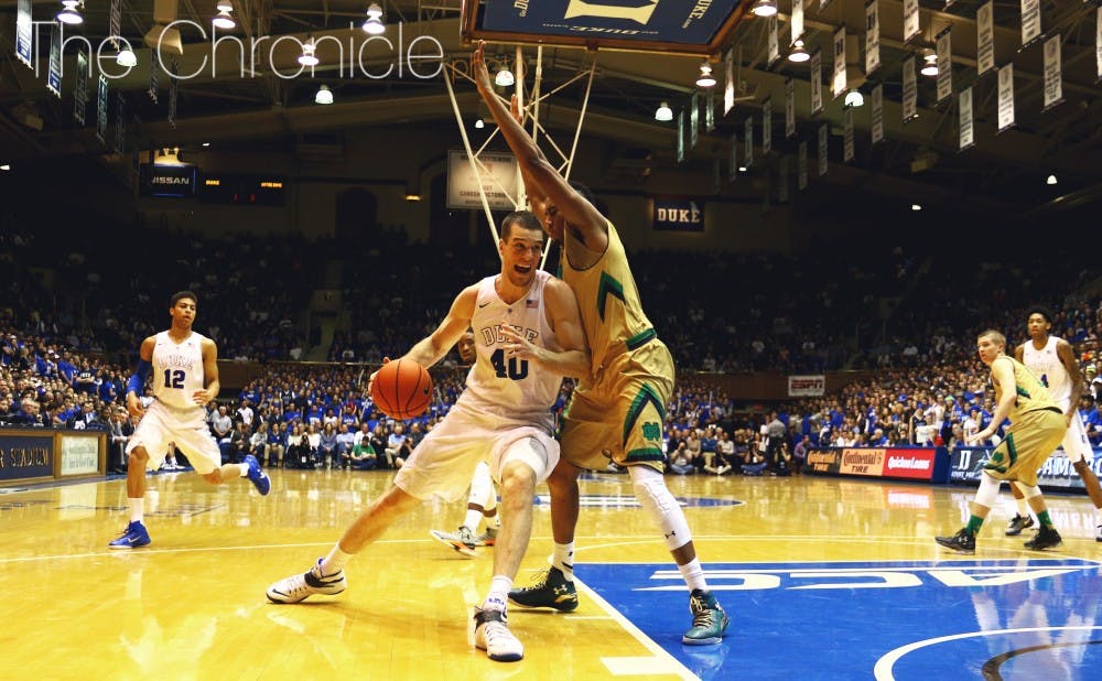 Center Marshall Plumlee couldn't get his hands on a couple of important loose balls, allowing Notre Dame to close out the game Saturday.
