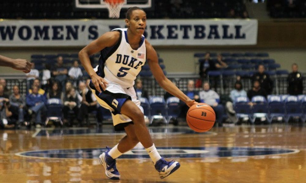 Senior Jasmine Thomas led Duke with eight assists Sunday. The Blue Devils had 30 assists total on the day, a statistic McCallie was proud of.