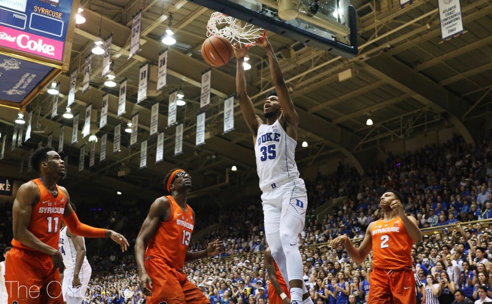 Marvin Bagley led the Blue Devils in scoring in his first game back from a knee sprain.