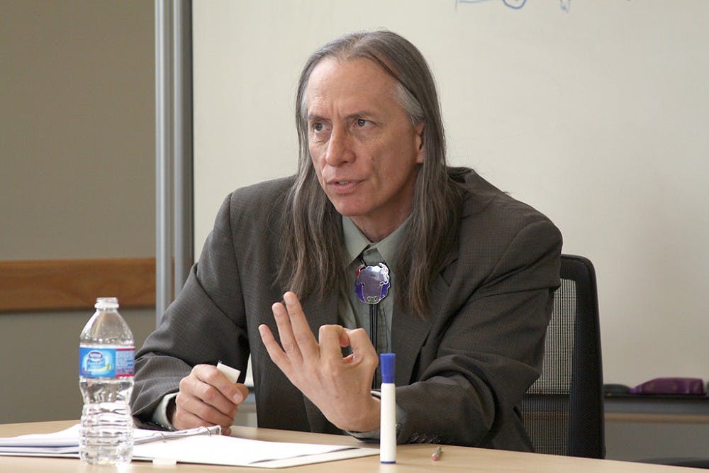 Craig Howe, director of the Center for American Indian Research and Native Studies, discussed Lakota spirituality and culture at the Kenan Institute for Ethics Thursday.