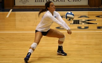 Senior Ali McCurdy moved into first place on the ACC’s all-time digs list as the Blue Devils defeated Boston College and moved up to No. 15 in the nation.