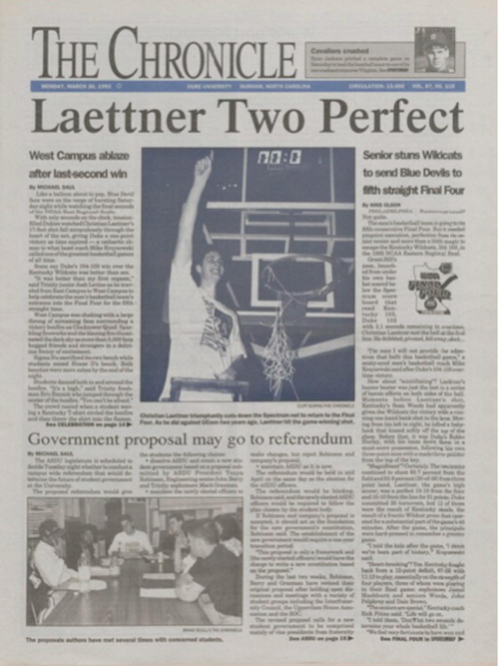 <p>"The Shot" brought the Blue Devils to their fifth straight Final Four</p>