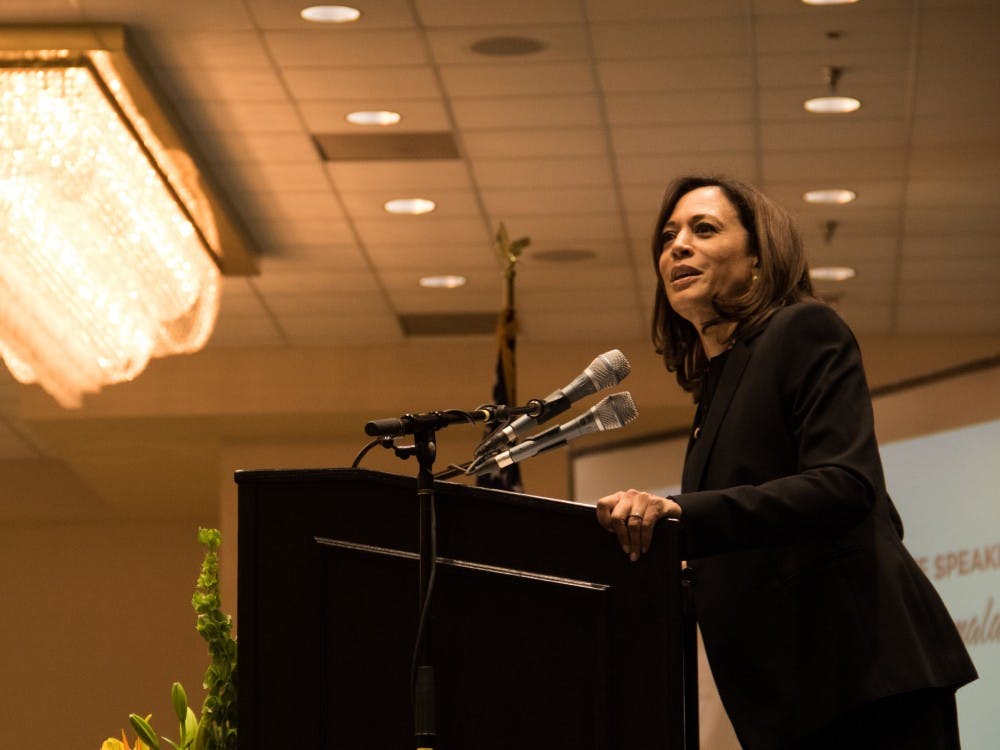 Then-Sen. and Democratic presidential candidate Kamala Harris spoke at the Durham Committee on the Affairs of Black People in August 2019.