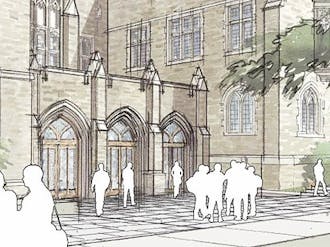 The final stage of renovations to Perkins Library, including a redesign of the main entrance as shown below, is scheduled to begin in 2013.