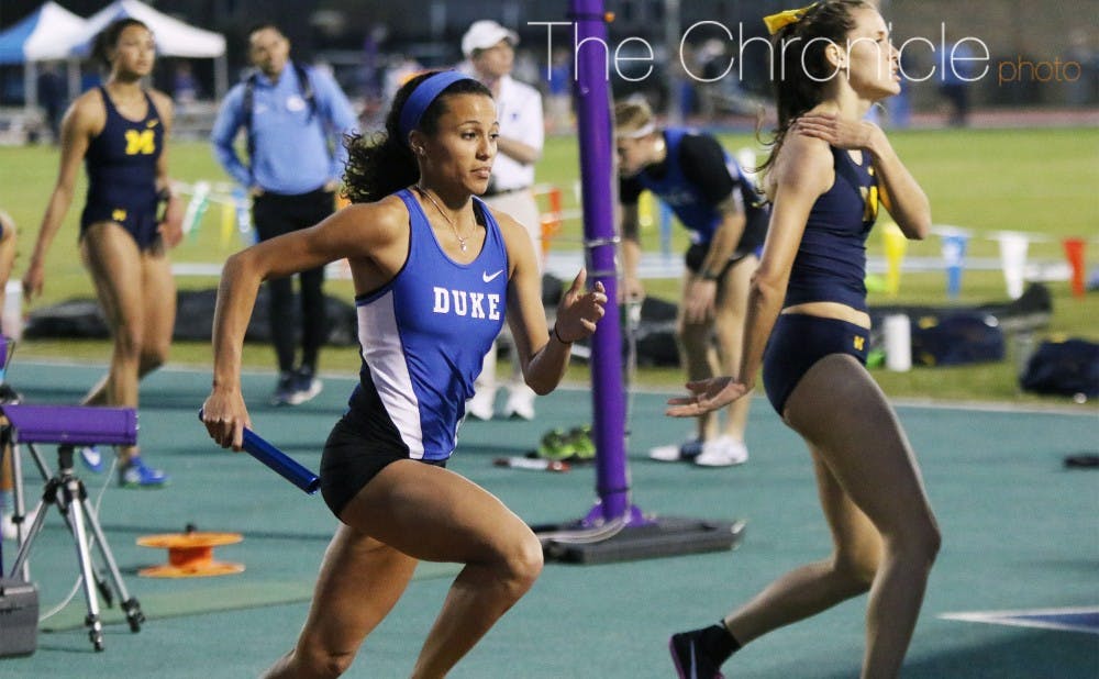 <p>Madeline Kopp was part of Duke's 4-x-100-meter relay team that edged Wyoming by a hundredth of a second to take home first place.</p>