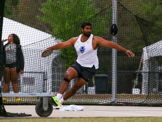 Graduate student Robbie Otal placed first in the discus Thursday at the Duke Invitational.