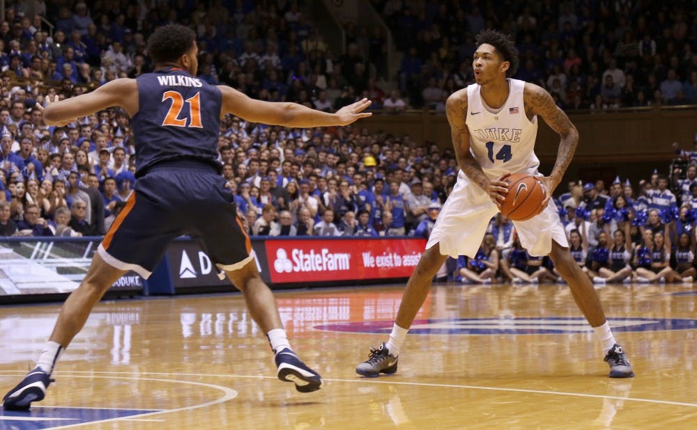 Brandon Ingram scored a game-high 25 points&mdash;at one point notching 18 straight Duke points&mdash;in the Blue Devils’ win against Virginia, taking his defenders out to the perimeter.