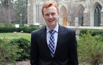 Public policy master’s student Chris Marsicano emphasizes his love for Duke in Young Trustee campaign .