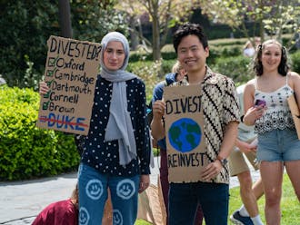 Students and supporters gathered to demand that Duke divest from fossil fuels, following a recent referendum overwhelmingly in favor of divestment.