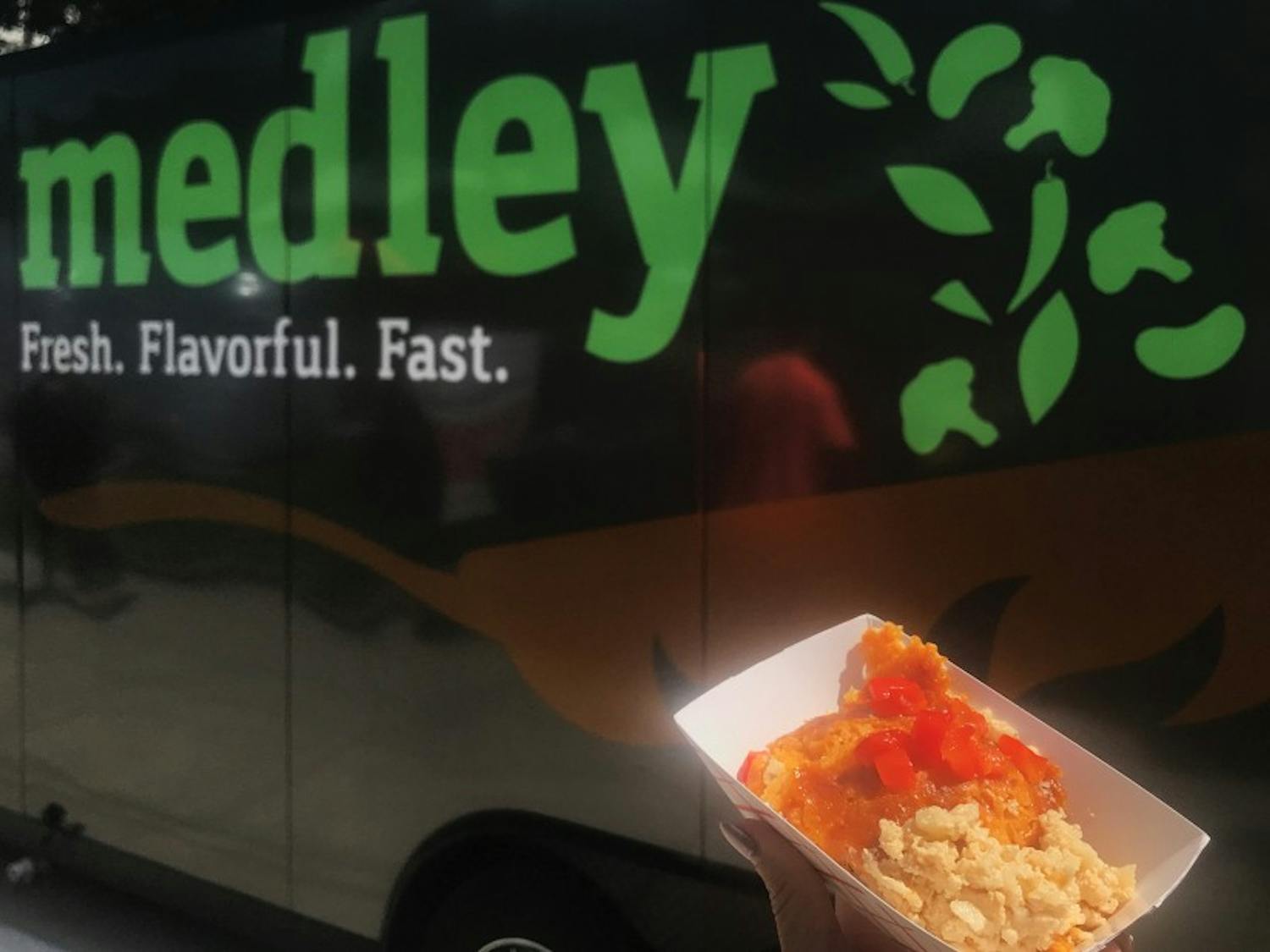 Medley is a healthy food truck, featuring salads, grilled chicken and cauliflower mac n' cheese. 