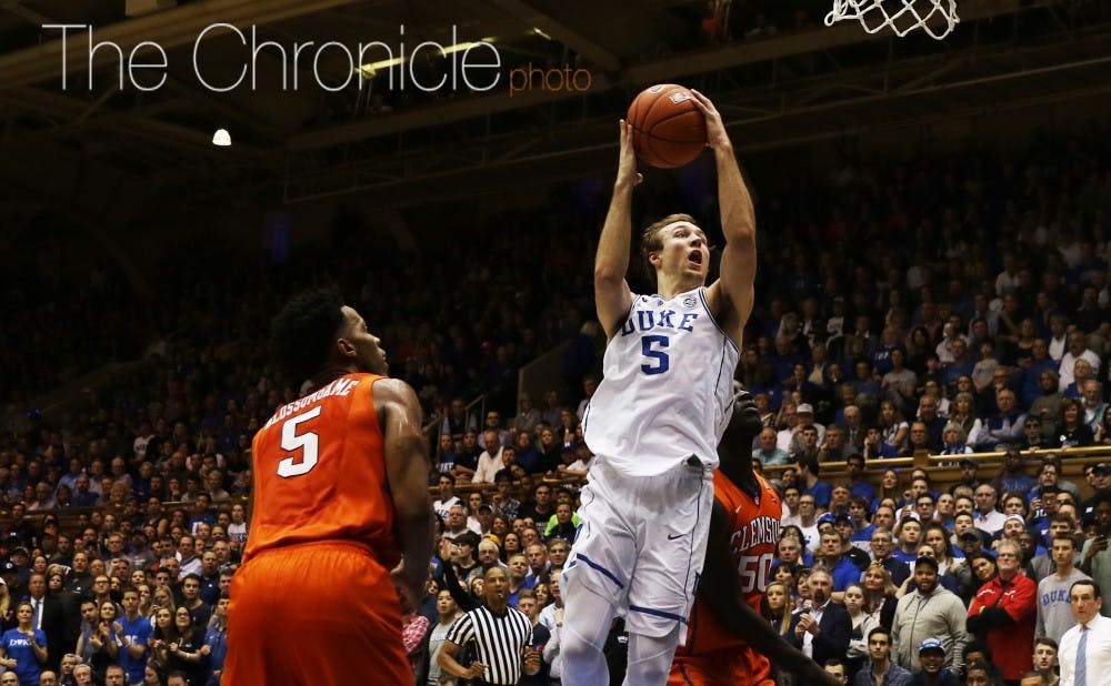 <p>Luke Kennard took over the game Saturday against Clemson with 15 straight Duke points and finished as the only Blue Devil in double figures with 25.</p>