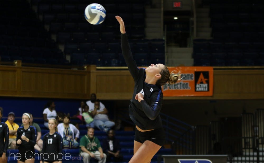<p>Cadie Bates has been a steady leader for a Blue Devil team that can keep climbing back up the ACC standings this weekend.</p>