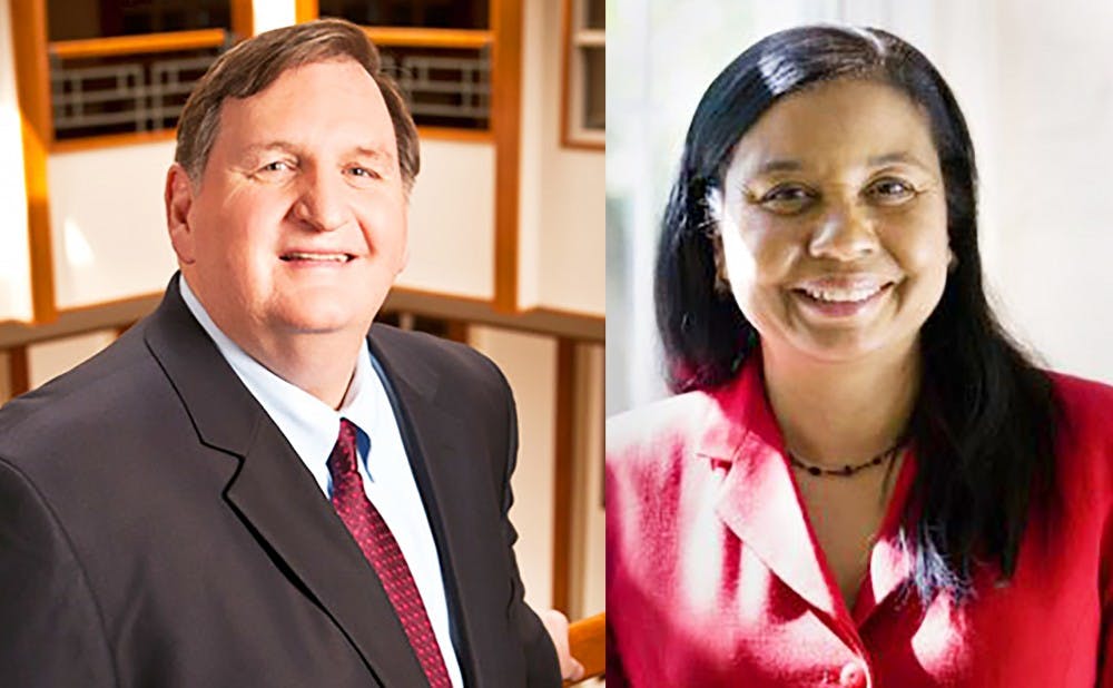 <p>The task force on bias and hate issues, co-chaired by&nbsp;Kelly&nbsp;Brownell (left) and Linda Burton, released its final report in May.&nbsp;</p>