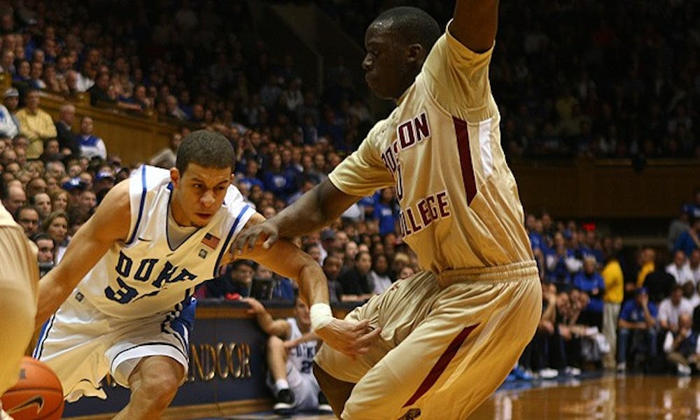 Redshirt sophomore Seth Curry scored his career-high in a Duke uniform against Boston College, racking up 20 points on 6-for-9 shooting.