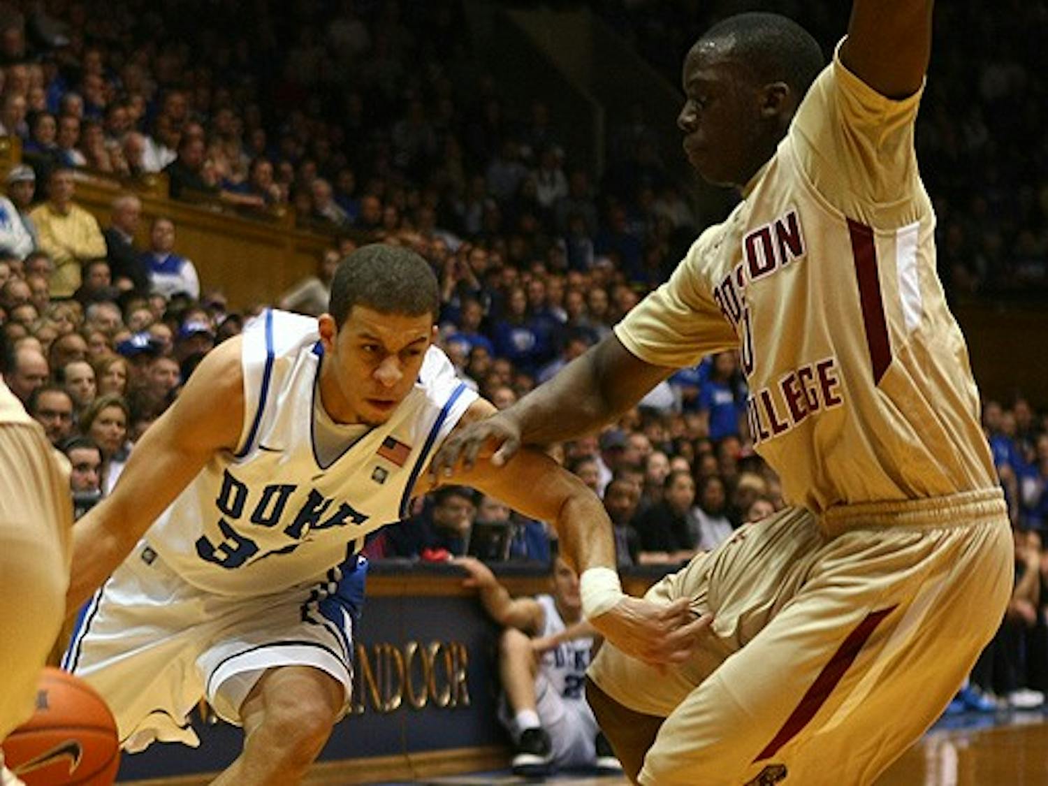 Redshirt sophomore Seth Curry scored his career-high in a Duke uniform against Boston College, racking up 20 points on 6-for-9 shooting.