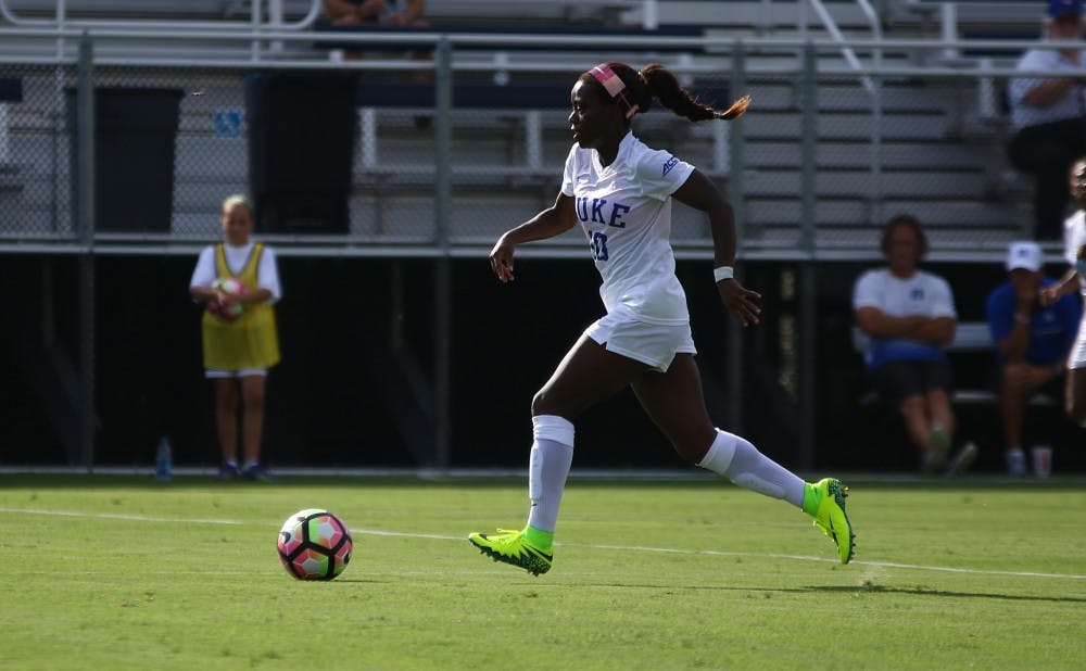 <p>Toni Payne helped Duke's explosive six-goal outburst in its only preseason exhibition and will look to start her final season on a high note this weekend.</p>
