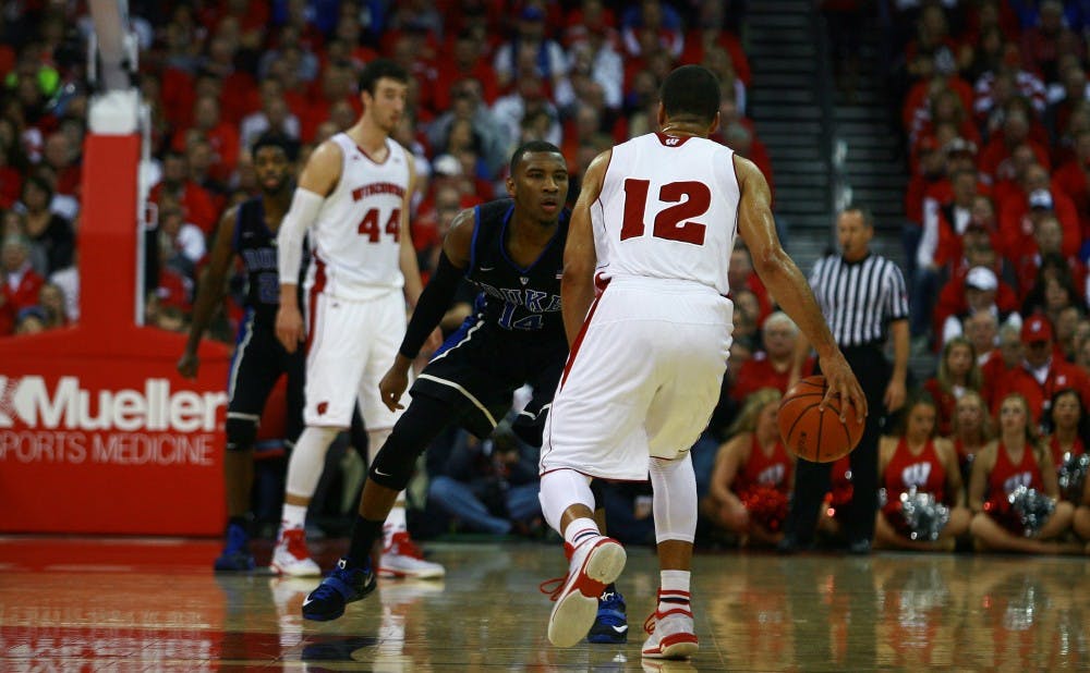 Junior Rasheed Sulaimon helped keep the Wisconsin backcourt in check with strong defense and added a season-high14 points, including a pair of triples.