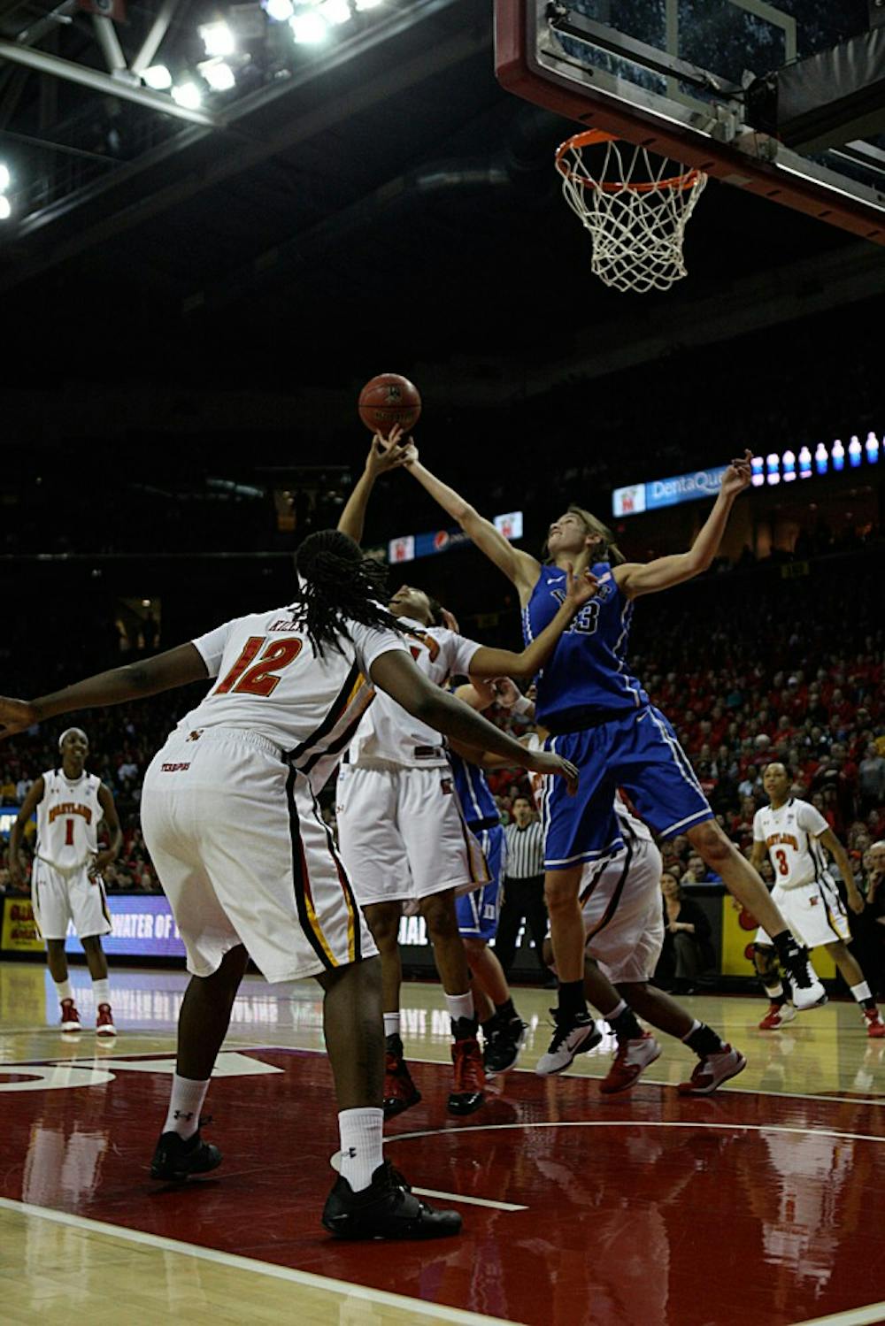 The Blue Devils were outrebounded by the Terrapins 23-16 on the offensive glass and 45-36 overall.