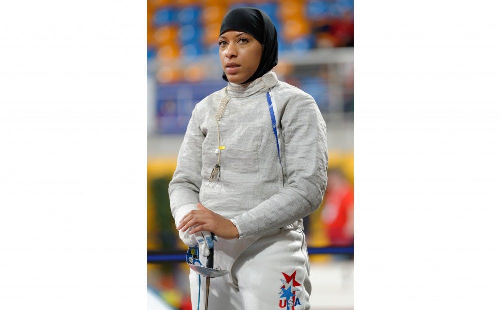 <p>Former Duke fencer Ibtihaj Muhammad made history at the Olympics in August.&nbsp;</p>