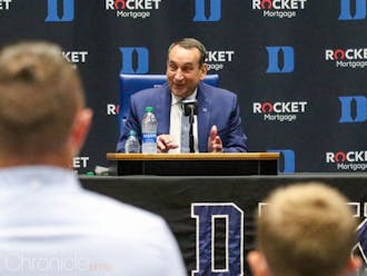 Coach K held his retirement press conference in Cameron Indoor Stadium Thursday.&nbsp;