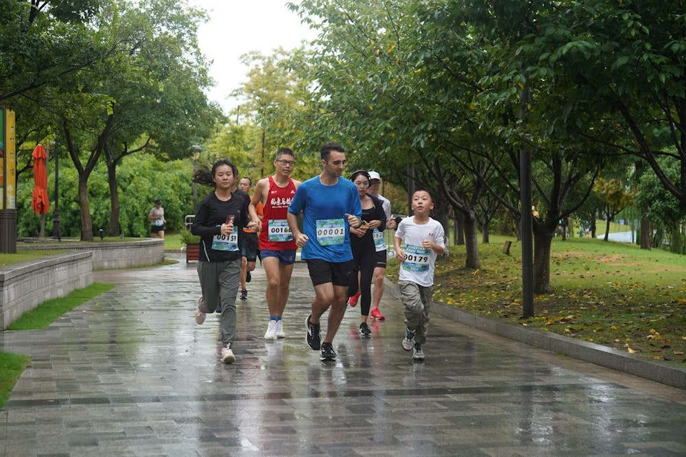 McNeilly-Anta led one group of runners during the 5K ParkRun during the drizzly morning of September 16th.