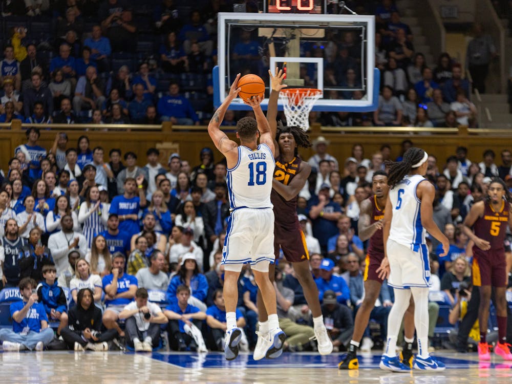 Purdue transfer Mason Gillis displays his smooth shooting stroke for the Blue Devils.