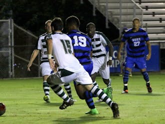 Sophomore Jeremy Ebobisse notched his team-leading fourth goal of the season in the 20th minute against the Greyhounds, helping Duke build a 3-0 lead in the first half.