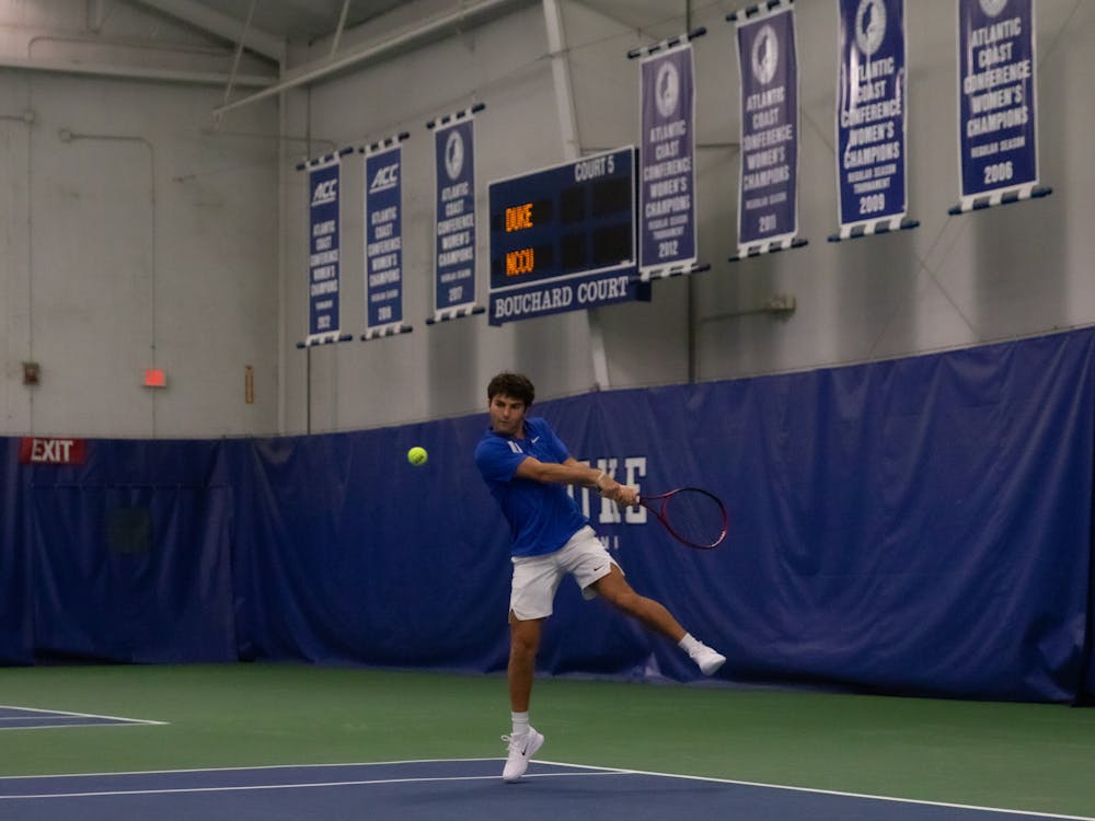 Freshman Alexander Visser is the only newcomer on this year's men's tennis squad. 