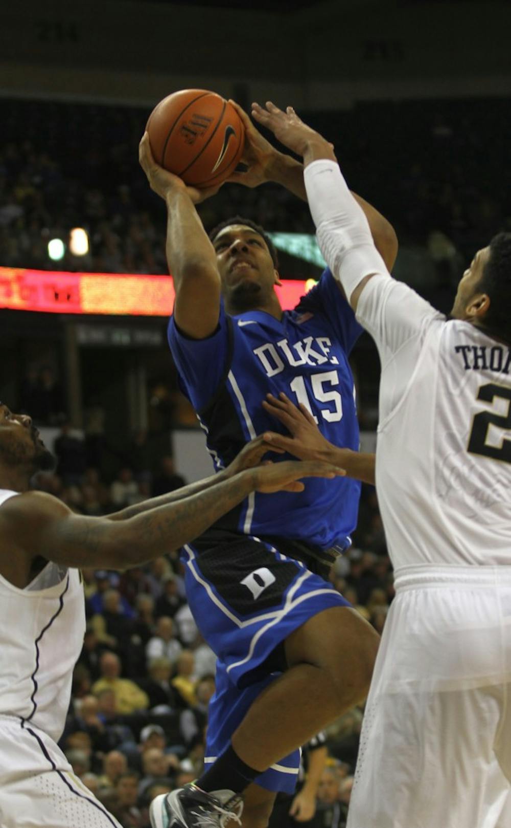 It was the first ACC road game for Jahlil Okafor and Duke's freshmen, but the team's veterans came through in the clutch to avenge last season's loss to Wake Forest.