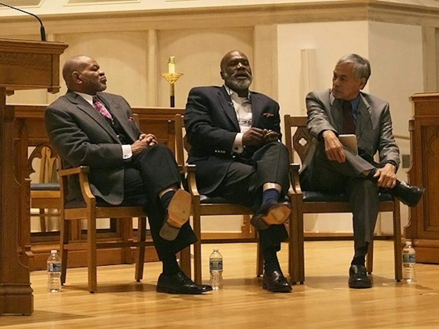 Three religious experts discuss linking black Christian and Muslim congregations through interfaith dialogue in a Divinity School event Monday evening.