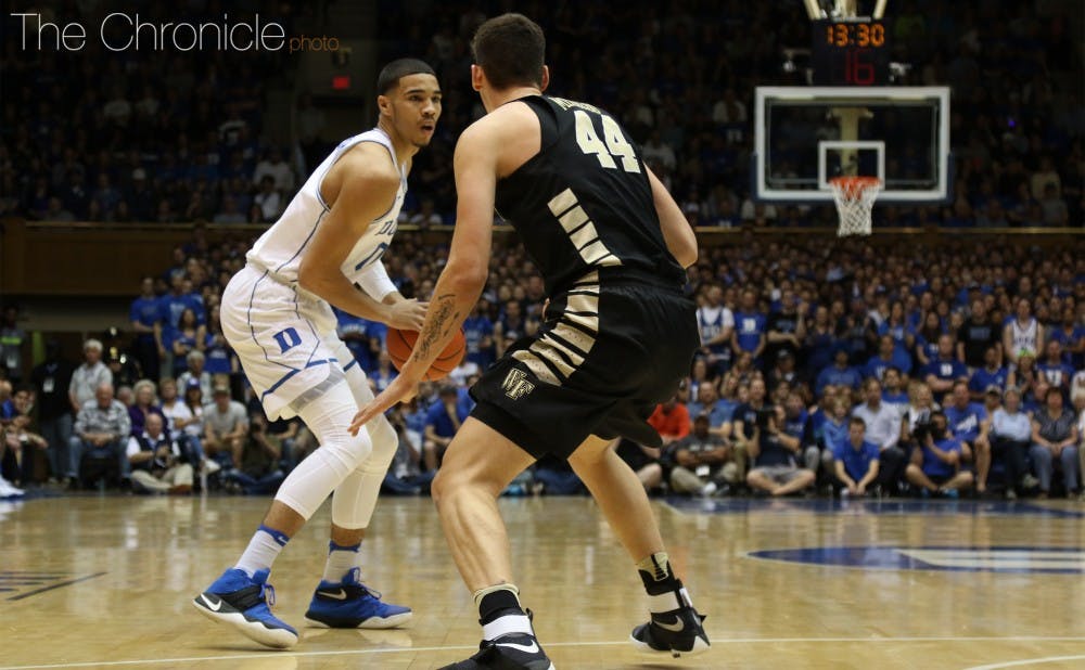 Freshman Jayson Tatum was on fire for the second straight game as the Blue Devils shredded Wake Forest's defense.&nbsp;