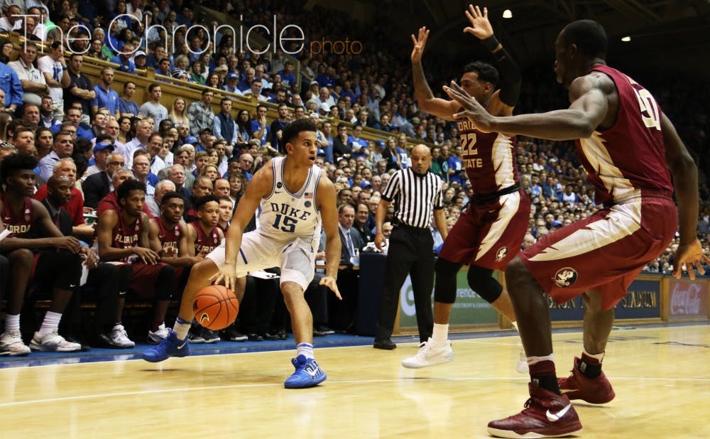 Starting in place of Grayson Allen, freshman Frank Jackson torched Florida State early and often, tying his career-high of 21 points early in the second half.&nbsp;