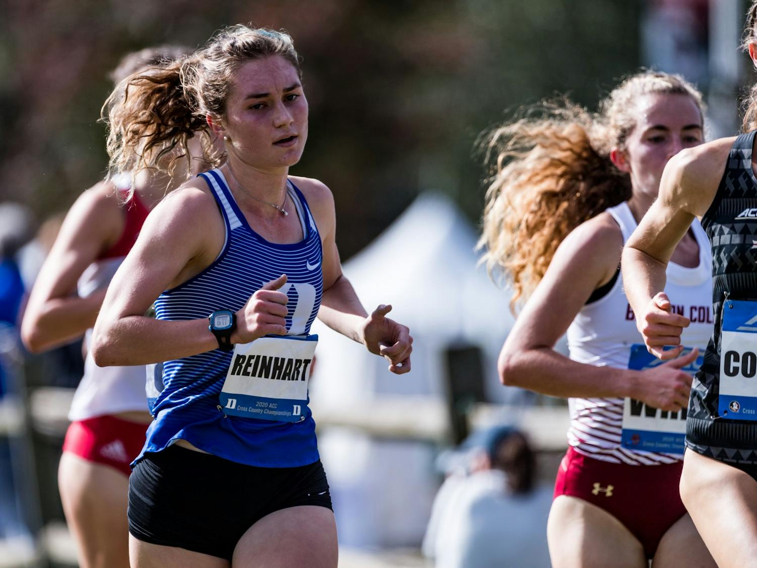 Michaela Reinhart was a bright spot for the Blue Devils, finishing 14th in the women's 6K. 