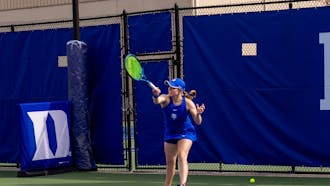 Graduate Brianna Shvets won her fourth straight doubles match against Clemson. 