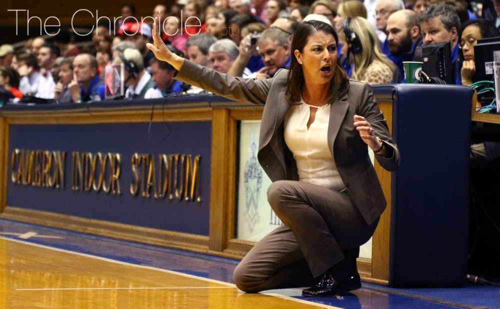 <p>Duke head coach Joanne P. McCallie and the Blue Devils will likely need to make a deep run in this week’s ACC tournament to keep their NCAA tournament hopes alive.</p>