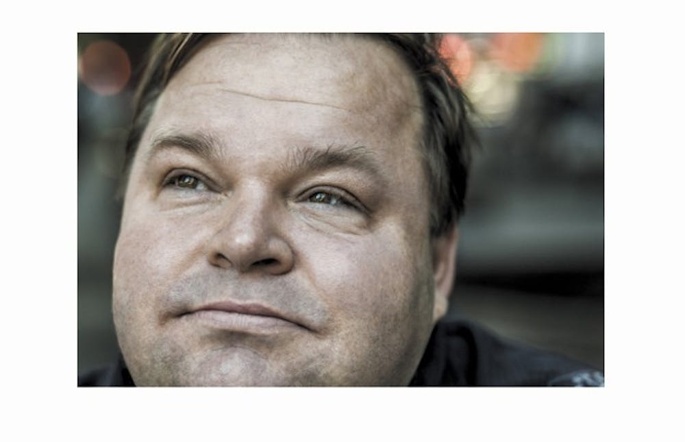 Monologist Mike Daisey spent several days as an artist-in-residence with Duke Performances, presenting his show "American Utopias.”